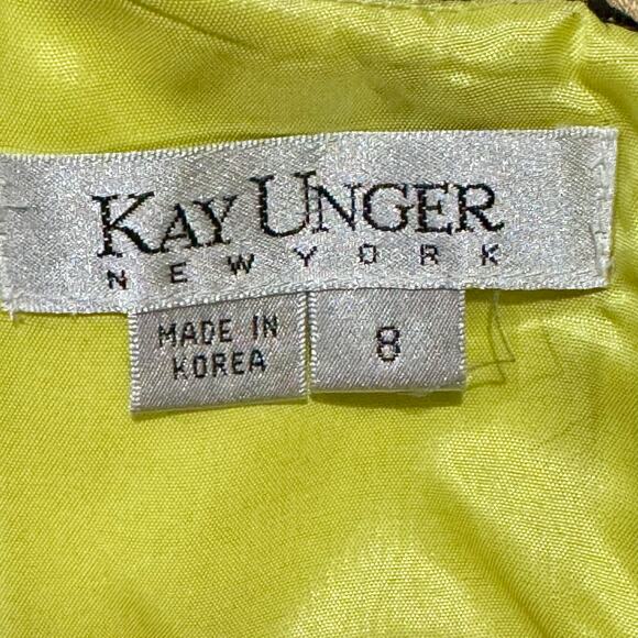 Kay Unger New York Silk Floral Cocktail Dress sz 8 Kitten Bow‎ Detail Fairycore - Picture 7 of 12